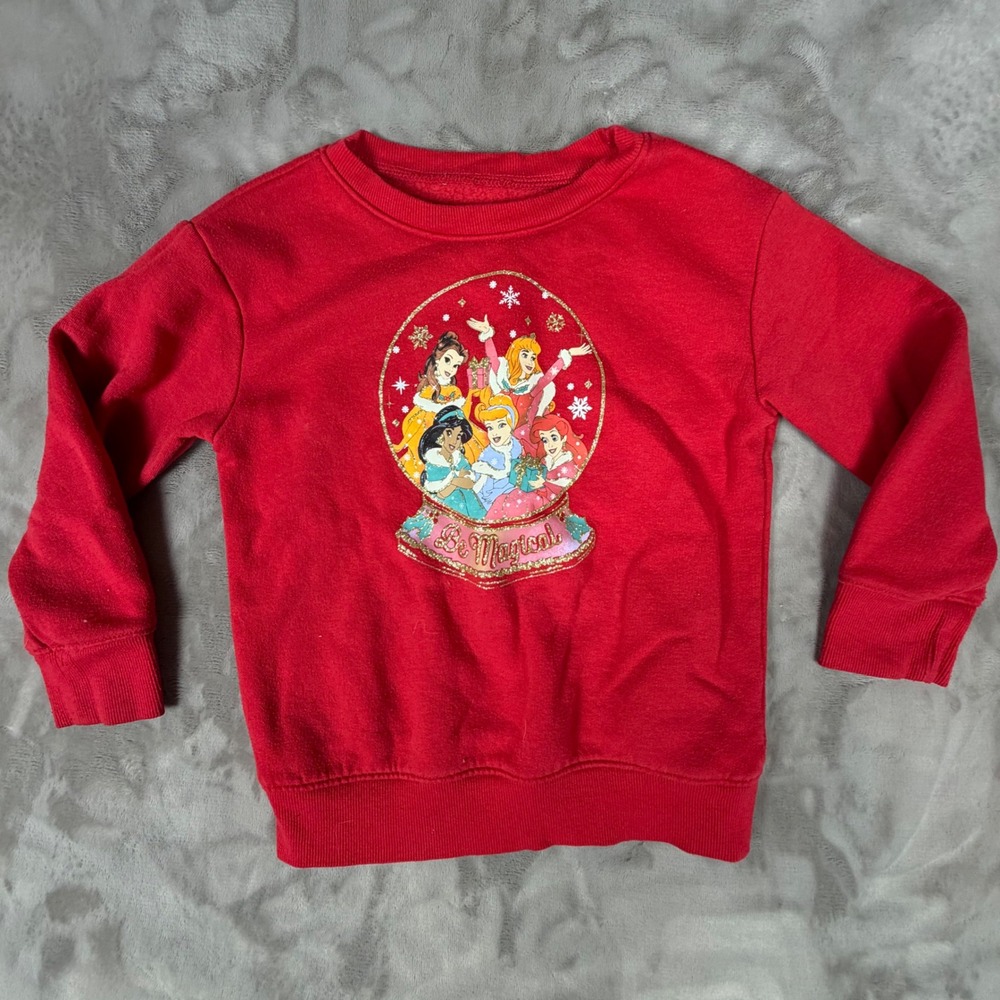 Disney Princess Jumping Beans Holiday Snow Globe Sweatshirt Size 4 Y2K
